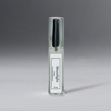 Load image into Gallery viewer, Clear 10 ml oil bottle in a rectangular shape with a silver cap, elegantly standing against a gray background.
